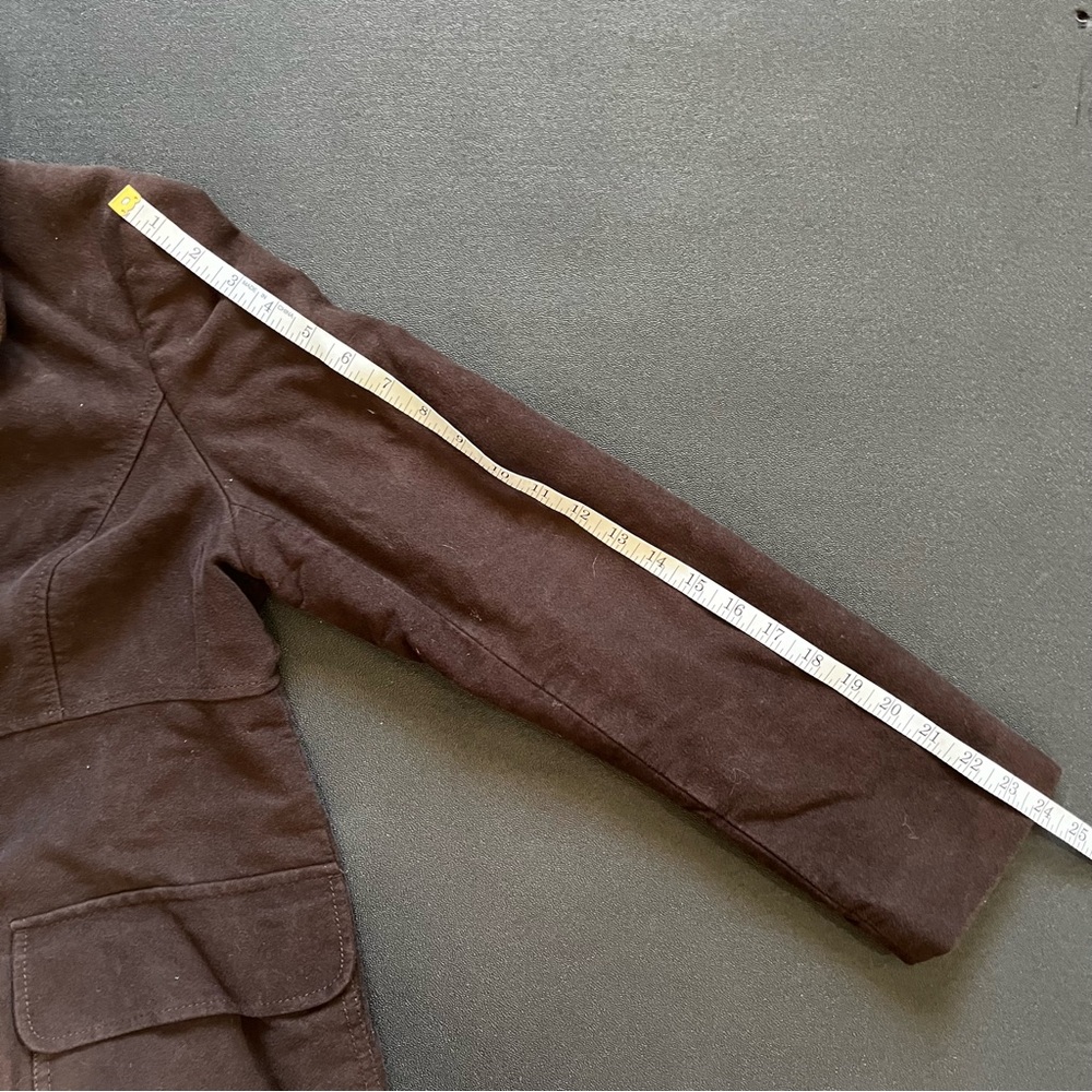 Gap Coat Brown Medium Length Button Down Lined Wa… - image 8